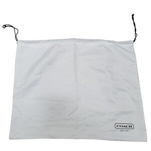 Coach Logo‎ Branded White Large Nylon Silk 19" Rectangular Drawstring Dustbag